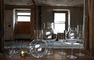 Anna Karlin: Designing in 360 Degrees - Photo 2 of 6 - From the hand-blown tumbler set to the decanter with brass stopper, this whole set would outfit any bar cart in style. Photo by Don Freeman.