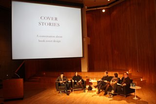 Designers and Book Fair 2012 - Photo 2 of 6 - The moderator, Michael Silverberg, Editor in Chief of Print magazine, sits to the left. The panelists from left to right: Irma Boom, Peter Mendelsund, Jennifer Daniel, and John Gall.