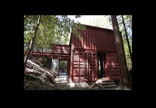 Fenster purchased the three shipping containers from and had them fabricated at ConGlobal in Oakland, California. "We didn’t realize that most people don’t actually use used shipping containers, which eliminates the recycling aspect of it. We went with high B-grade containers," he says.