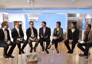 LG and SHFT's Evening of Design - Photo 1 of 1 - America Tom Santer, President of ASID NY Metro Jacqueline Hosford, and SHFT.com co-founders actor-filmmaker Adrian Grenier and film producer Peter Glatzer attend LG Electronics' and SHFT's Evening of Design at Museum of Arts and Design on November 14, 2012 in New York City. (Photo by Fernando Leon/Getty Images for LG)