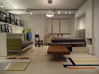 New from Resource Furniture - Photo 2 of 9 - In early 2012, when New York City Mayor Michael Bloomberg announced the competition for the city's adAPT Micro-Unit Housing Program, Resource plotted out a 300-square-foot model apartment in its showroom. The multitasking furniture installed in the mini-abode sleeps three, seats eight for dinner, and includes a full-size bathroom and efficiency kitchen.