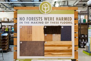 The flooring zone. "Retail should be a trusted partner and the ultimate consultant," says Yanosy. "And it extends throughout the entire business - employees should be treated well, too." He ticks off people, nature, excellence, belief in dreams, and community as the core values of TreeHouse. As for making that into a successful business model, Yanosy reflects and says, "There's always going to be a bit of tension between the needs of business and values. But we're running toward that, not away from it. We think it can be constructive."