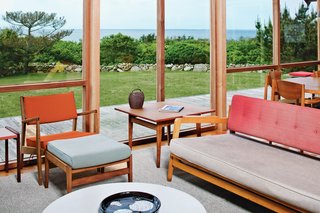 Jens Risom's Block Island Family Retreat - Photo 10 of 13 - A low stone wall surrounds the perimeter, which Jens planted with trees in order to create a buffer between the house and the surrounding vista.