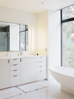 A Home with Eclectic Style Looks Just Right - Photo 11 of 19 - Heath Ceramics tile continues in the master bathroom.