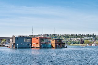 How to Build a Floating Home - Photo 1 of 3 - Architect Eric Cobb was hired to design an 1,800-square-foot floating home for a Seattle couple. It was prefabricated at a shipyard in Port Townsend, Washington, and traveled by tugboat to its final destination, Seattle’s Lake Union.