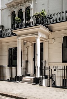 The apartment occupies the top floor of a converted Georgian house.