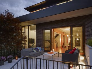 A deck is located off the dining area.