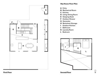 Sky House Floor PlanA EntryB Mechanical Room C KitchenD Living-Dining RoomE Sleeping NookF Outdoor ShowerG GeneratorH Workshed-StorageI Outdoor KitchenJ BathroomK Laundry RoomL Bedroom