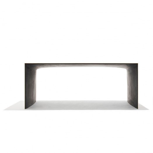 Danish Crafts Announces Mindcraft13 for Salone - Photo 6 of 13 - Concrete Gable Table by Christian Flindt-A table that combines fiber concrete and ash wood. Due to the robust nature of the concrete, the ash veneer can be made extra thin without breaking.