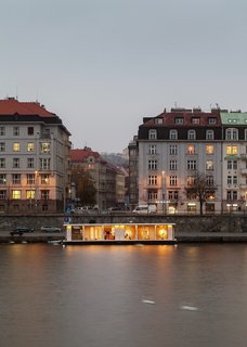 Floating Prefab Concept Rethinks the Houseboat - Photo 1 of 7 - Prague’s Atelier SAD designed the floating Port X concept to have a curved roof, recalling the hull of a ship.