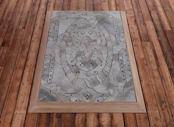 Concrete Rug by Alex Chinneck - Photo 1 of 3 - Although it isn't very cozy, the Concrete Rug is made to be walked on and the frame ensures it feels smooth underfoot.