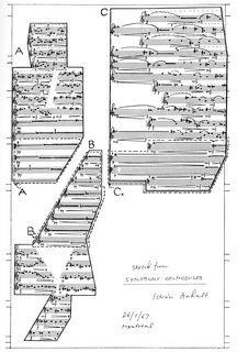 István Anhalt's sketch of the Symphony of Modules, which took him five years to compose.