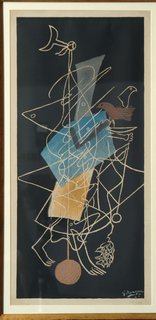 Sujet Mythologuique signed lithograph by George Braque—In 1928, G. David purchased his first important piece of art—a Paul Klee. By 1945, he owned four steel companies in Pittsburgh.