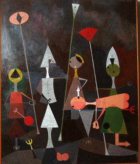 The Burial oil by Jorge Camacho—G. David's primary interest was abstract art. He also had a keen eye for and collected Americana, folk art, and Oriental porcelain.