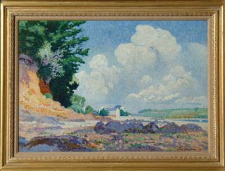 Paysage oil by Henri Edmond Cross—In 1959, G. David offered his mansion and his entire collection, including all his works by Cross, Miró, and Giacometti to the city of Pittsburgh. The city rejected his offer. Too bad, it was their loss.