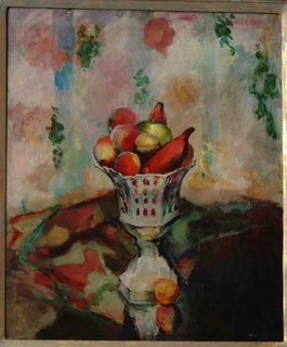 Bowl of Fruit oil by Arthur Beecher Carles—When it came to showing his art collection at museums, G. David was adament on how his art would be displayed. For the ehibition at the Guggenheim Museum in the 1960's, he wrote the catalog introdution himself; "Taste and experience play an important role. During the years I classified art as abstract or realistic and by schools such as DaDa or Surrealist. Today I recognize but two kinds....good art and bad art."