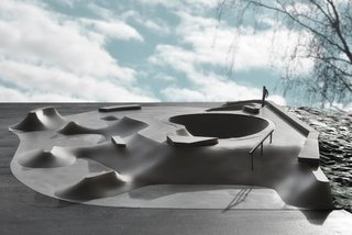 The massive Moon skate park will be part of a big multipark in Leppävaara, Espoo in Finland. It is made out of concrete, granite and steel and is a mixture of soft crater shaped transitions and common street obstacles. Construction is estimated to be ready in Autumn 2013.