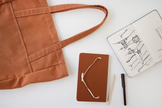 Product Spotlight: Sketchbooks by Makr - Photo 2 of 4 - A terra cotta version jives beautifully with the Heather A-Strap Tote.