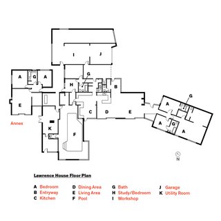 Quirky 1970s House in the English Countryside Showcases an Amazing Modern Furniture Collection - Photo 18 of 18 - Lawrence House Floor Plan