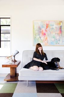45 Pets in Beautiful Modern Homes - Photo 23 of 45 - Allison says the living room, which receives loads of natural light, is her favorite space in the house. "I love sitting on the sofa and looking out the window," she says. "It is a really special room and we hang out in there 90 percent of the time."