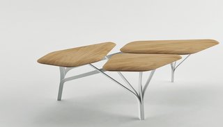Noé Duchaufour-Lawrance’s Borghese coffee table has an abstract form that references pine trees in the Villa Borghese park in Rome.