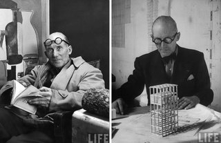 Le Corbusier: The Most Stylish Architect in History - Photo 1 of 7 - It all starts with the specs. Thick, round, black, and as demonstrated here, equally dapper whether worn on the face or forehead.