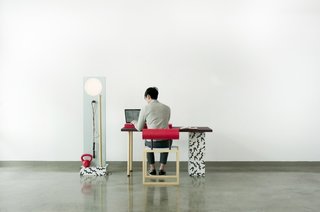 Mid-work day blues? Get those bloodlines flowing by engaging your body in everything from pushups to lunges, rollups to bar raises, and hundreds of other excercises with the No, Sweat! by Canadian product designer Darryl Agawin. Photo by: Mark Stokoe