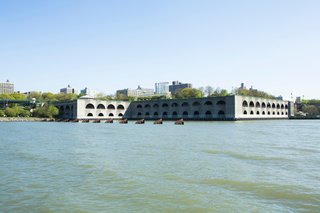 Riverbank State Park by Dattner Architects and Abel Bainnson Butz serves double duty. The sewage treatment plant below is handsomely masked by the state park overhead. It should be noted the construct is a job well-done, as Riverbank State Park is the most-used park in the state.