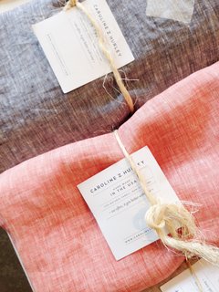 These linens are by Brooklyn-based designer Caroline Z. Hurley.