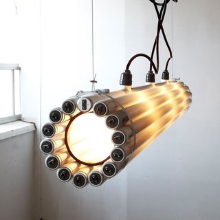 Recycled Tube Light by Castor - Photo 1 of 3 - Made from recycled fluorescent bulbs, steel, rubber and hardware, the Recycled Tube Light measures 8" x 69" and is a great example of creative upcycling. Photo courtesy of Matter.