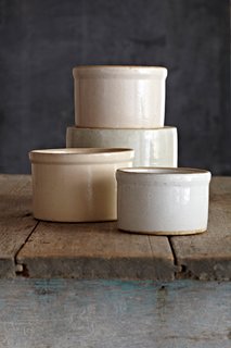Q&A with Johanna Lowe of Martyn George - Photo 1 of 10 - "Solid utilitarian stoneware with a zen neutrality. They are good for pickles, potted shrimp, duck rillette, or Yottam Ottolenghi's dip. Go ahead and bake in them, too."