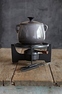 Q&A with Johanna Lowe of Martyn George - Photo 2 of 10 - "The company Le Cousances, founded in 1553, was acquired by Le Creuset in 1957. This beautiful grey Le Cousances fondue set is immaculate and precious. It's perfect for a honeymoon in Alaska."