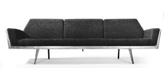 Mid-Century Designer Focus: Mel Smilow - Photo 2 of 7 - A handsome sofa from the Smilow-Thielle Rail Back Collection is distinguished by walnut dowels surrounding the piece’s sides and back. Photo courtesy of the Smilow Family.