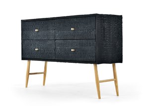 American Made Design: Moran Woodworked Furniture - Photo 3 of 3 - The Charred Ladder Leg cabinet was built from blackened Charleston loblolly pine with a dramatic texture.