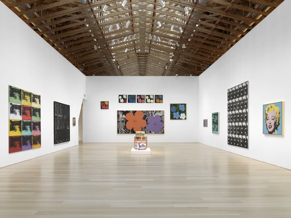 On display are the classic "Marilyns," flowers, Brillo boxes, and Polaroids, as well as the Maos and Basquiat prints.<br><br>Credit Stefan Altenburger, Courtesy The Brant Foundation
