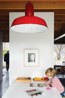 The pendant lamp is a vintage find.