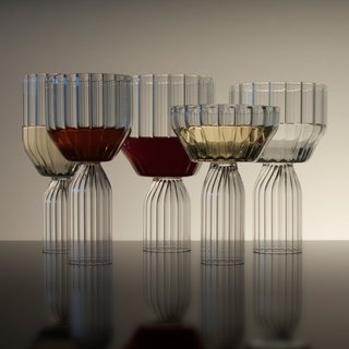 Margot Glass Collection, $110–$130<br><br>Sculptural and distinctive glassware, the Margot Collection was designed by Felica Ferrone. Each borosilicate glass is handmade by master glassblowers in the Czech Republic.