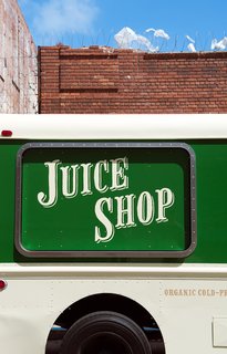Detail of the service window. The retro sign was handpainted by New Bohemia Signs.<br><br>Photo by: Meg Haywood-Sullivan