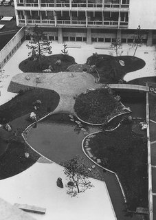 UNESCO Garden, Paris, France<br><br>Noguchi described the spirit of the garden he designed for UNESCO as coming from Japan but the composition of granite, concrete, and wood distinctly his own. The 1958 commission marked his first large-scale public garden design.