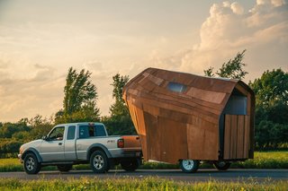 10 Tiny Trailers to Take on an Adventure - Photo 6 of 10 - Since 2011, +FARM—currently an educational institute and soon-to-be non-profit—has built a number of small shelters and installations across upstate New York. Their most recent project is an economical mobile dwelling with off-the-grid capabilities.