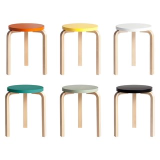 Color Me Mad! - Photo 18 of 31 - A true icon of functionalist furniture design, the Stool 60 was originally designed by Alvar Aalto for Artek in 1933. Notable for the distinctive bend in the legs, the stool became a signature of Aalto’s work, as his subsequent furniture designs feature these defined leg bends. This Anniversary edition was released in conjunction with the design’s 80th birthday in 2013.