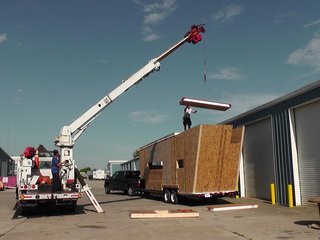 While most trailers are oriented horizontally, the couple arranged theirs more like a cabin, with distinct areas for different functions.