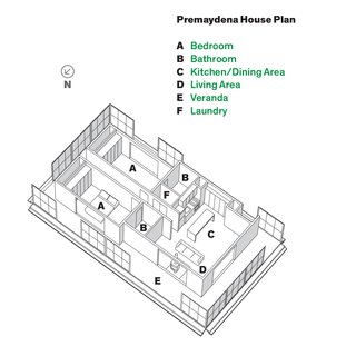 An Off-the-Grid Prefab that Combines Open Plan Living with Rugged Durability - Photo 3 of 10 - Plan of the Premaydena House.