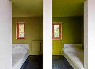 A Compact Home in Moscow Built on the Lowest Possible Budget - Photo 8 of 9 - The pared-down aesthetic of the children’s bedrooms lets their chartreuse walls pop.