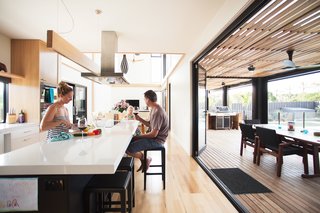 A Modular Beach Home in Australia Allows One Family to Keep an Eye on the Surf - Photo 8 of 8 - The residents, a family of three, spread out over the house's four bedrooms and two living areas.