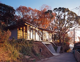 Japanese Home Among the Trees Uses Bookshelves and Glass for Walls - Photo 7 of 8 - The architects designed the steel-frame doors and windows, which were fabricated by Takeuchi Kozai.