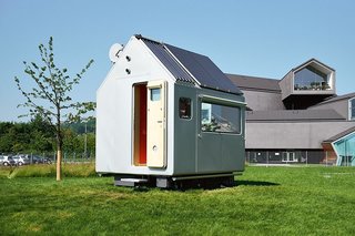 Renzo Piano's Diogene cabin on the Vitra campus in Switzerland, as published in Cabins (Taschen, 2014).