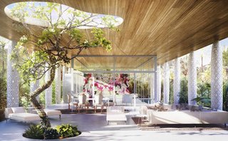 Why Your Next Prefab May Be by a World-Famous Designer - Photo 2 of 8 - Eden by Marcel WandersNever formally trained as an architect, Wanders unveils his very first house, and it’s distinguished by its emphasis on transparency. A small portion of the space is enclosed by glass walls. The flat roof is upheld by white, ornately decorated columns.