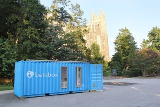 The look of the BetaBox was a collaboration between Nicholas Sailer, BetaVersity's director of creative, who studied industrial design at the College of Design in Raleigh, North Carolina; and Michael Hobgood, an architectural designer and the company's director of operations.