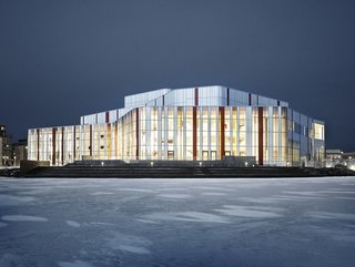 Go Inside the Whimsical and Geometric Mind of Gert Wingårdh - Photo 4 of 9 - Spira This performing arts center in the city of Joönköping features an undulating glass facade. A pine interior nicely complements the sleek exterior. The building warms the foyer with sunlight and in the summer opens up to a terrace outside. 